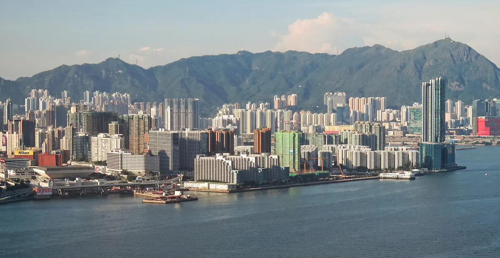 Hung Hom Bay waterfront and the Kowloon skyline
